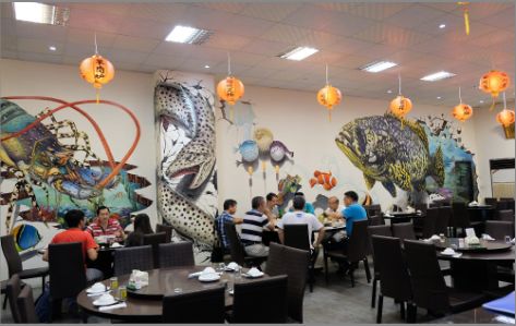 濮阳海鲜餐厅墙体彩绘